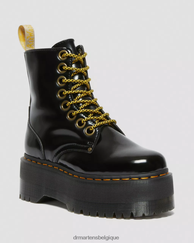 chaussure être Dr. Martens femmes plates-formes max de botte jadon végétaliennes richelieu noir 6RFZX036