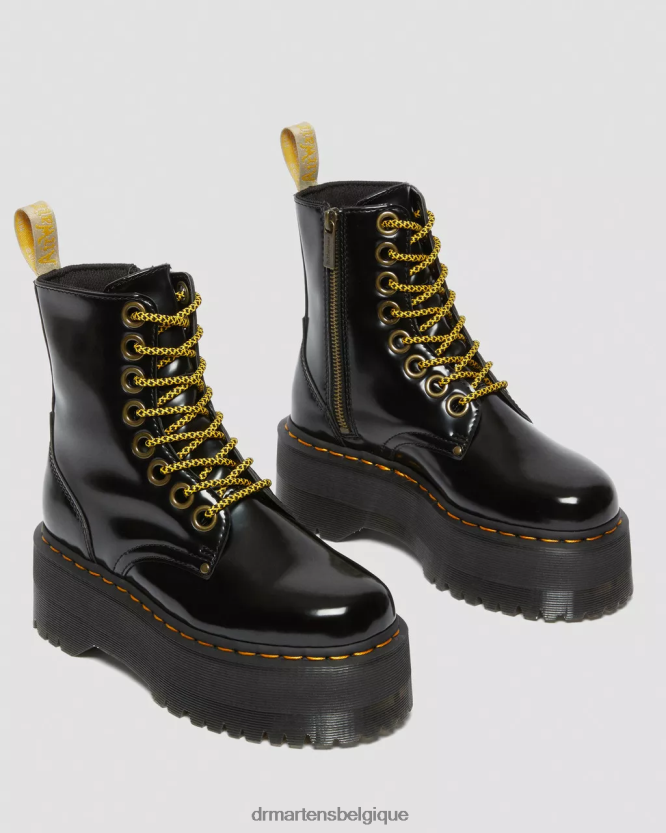chaussure être Dr. Martens femmes plates-formes max de botte jadon végétaliennes richelieu noir 6RFZX036