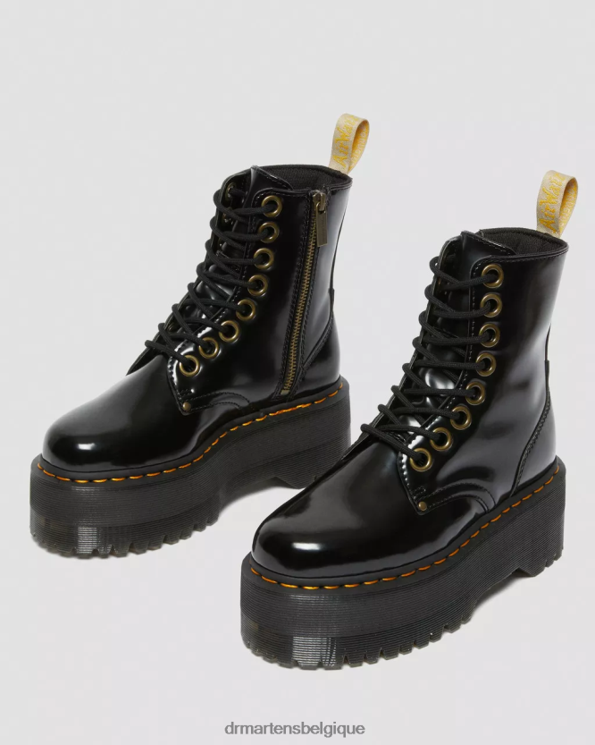 chaussure être Dr. Martens femmes plates-formes max de botte jadon végétaliennes richelieu noir 6RFZX036