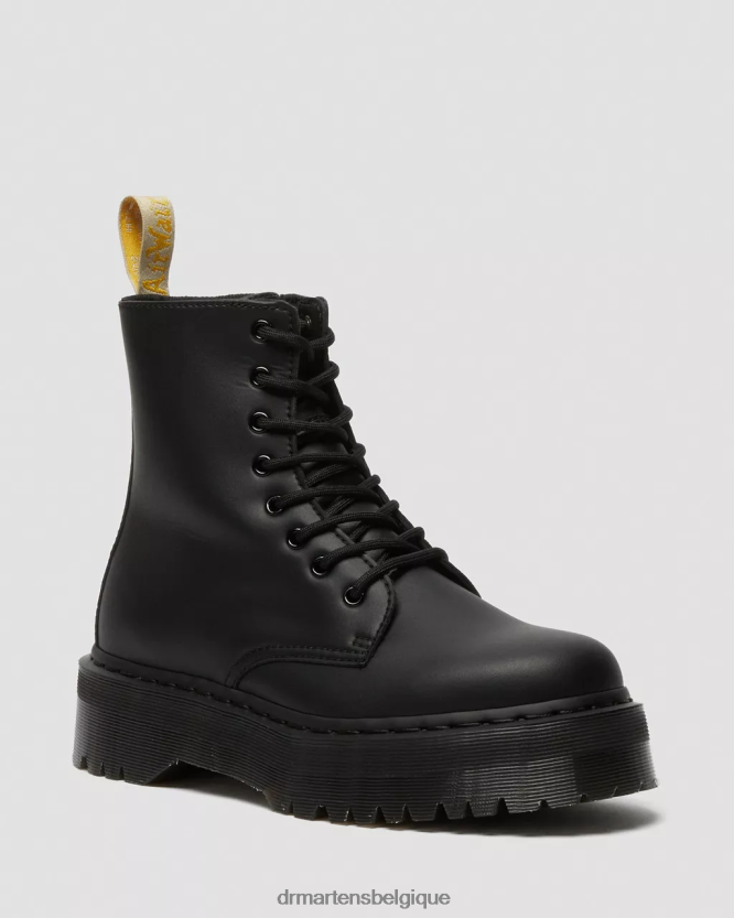 chaussure être Dr. Martens femmes plates-formes mono de démarrage végétaliennes Jadon II Félix noir déteint 6RFZX014
