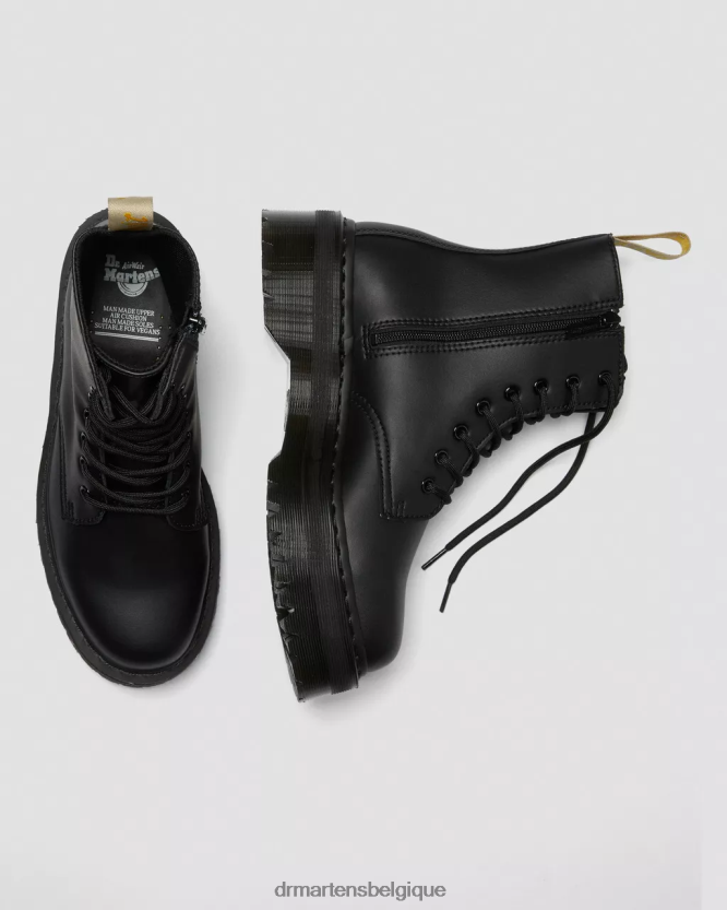 chaussure être Dr. Martens femmes plates-formes mono de démarrage végétaliennes Jadon II Félix noir déteint 6RFZX014