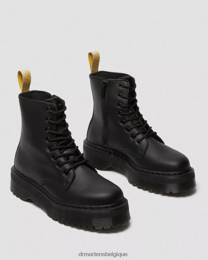 chaussure être Dr. Martens femmes plates-formes mono de démarrage végétaliennes Jadon II Félix noir déteint 6RFZX014