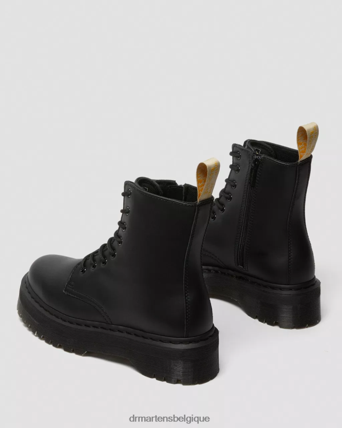 chaussure être Dr. Martens femmes plates-formes mono de démarrage végétaliennes Jadon II Félix noir déteint 6RFZX014