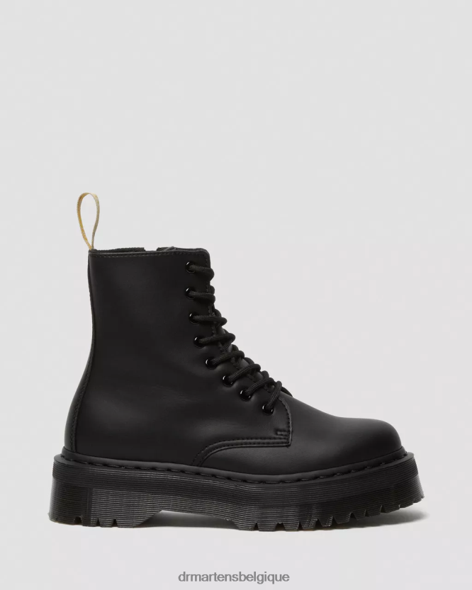 chaussure être Dr. Martens femmes plates-formes mono de démarrage végétaliennes Jadon II Félix noir déteint 6RFZX014