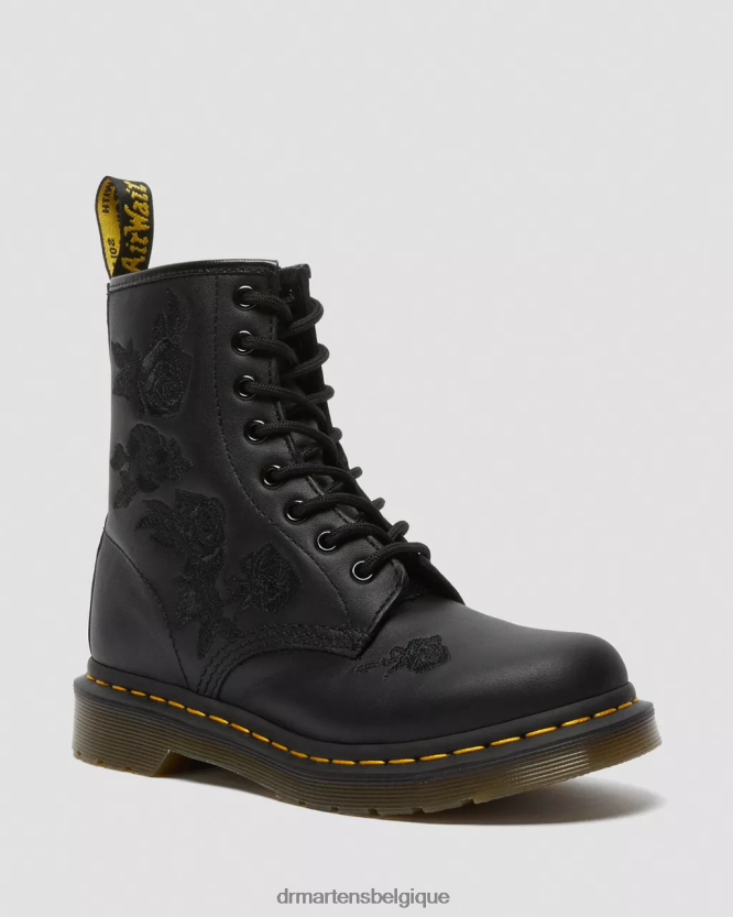 chaussure être Dr. Martens femmes 1460 vonda bottes mono fleuries noir doux t 6RFZX072