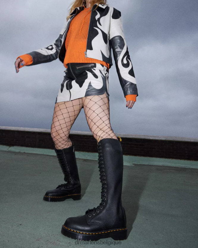 chaussure être Dr. Martens femmes 1b60 bex bottes hauteur genou en cuir pisa Pise noire 6RFZX0210