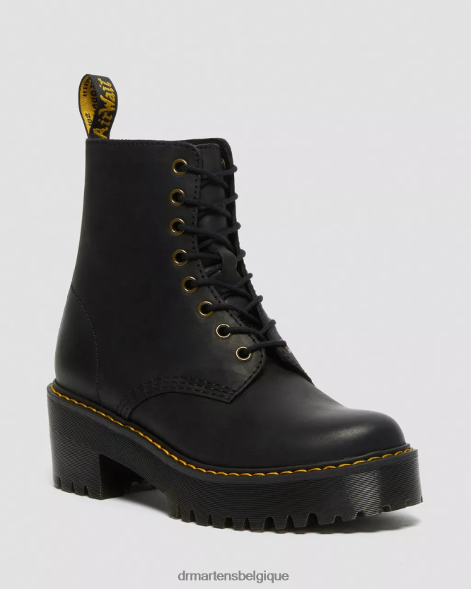 chaussure être Dr. Martens femmes bottes à talons en cuir shriver hi wyoming Wyoming bruni noir 6RFZX040