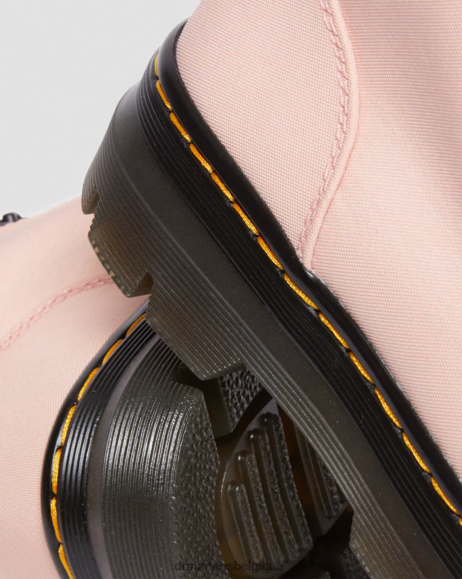 chaussure être Dr. Martens femmes peignes bottes décontractées en nylon et cuir nylon cyclone beige pêche 6RFZX0179