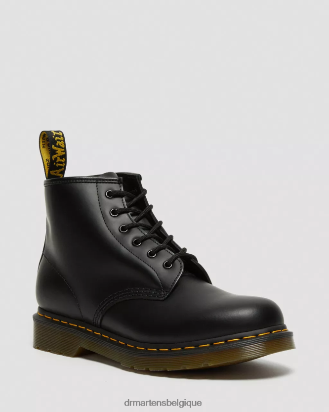 chaussure être Dr. Martens femmes Bottines 101 en cuir lisse surpiqué jaune noir lisse 6RFZX033