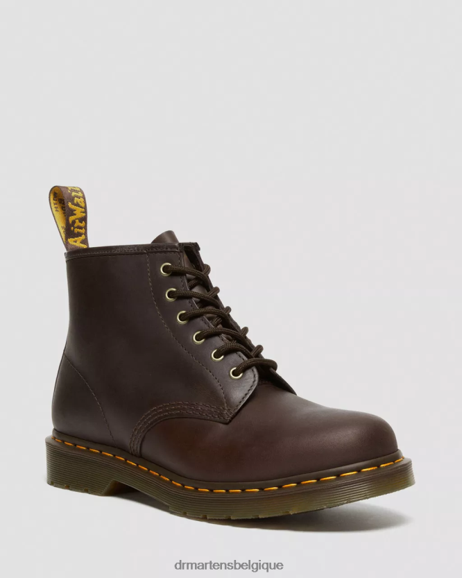 chaussure être Dr. Martens femmes Bottines en cuir 101 Crazy Horse cheval fou marron foncé 6RFZX065