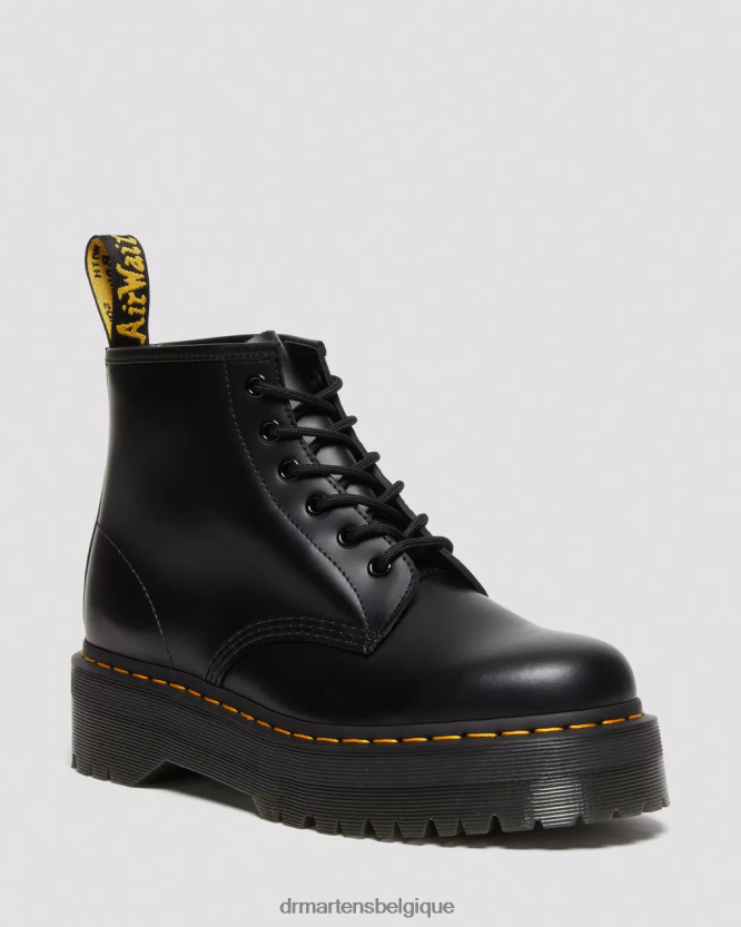 chaussure être Dr. Martens femmes Bottines plateforme en cuir lisse 101 noir lisse 6RFZX0140