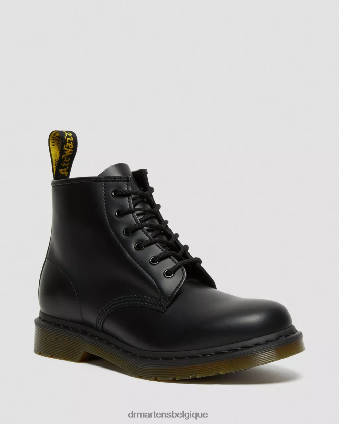 chaussure être Dr. Martens femmes bottines 101 en cuir lisse noir lisse 6RFZX0152