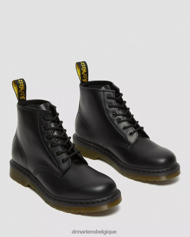 chaussure être Dr. Martens femmes bottines 101 en cuir lisse noir lisse 6RFZX0152