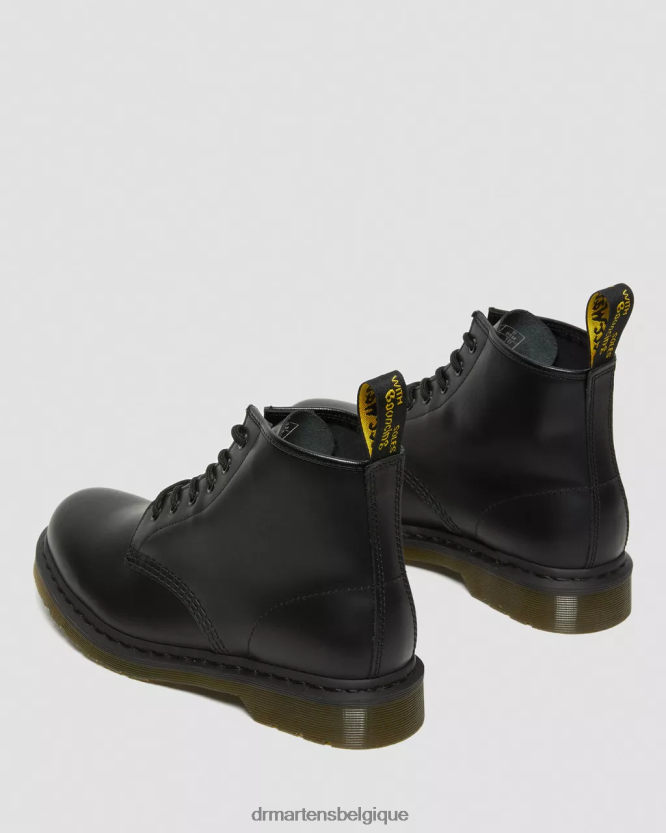chaussure être Dr. Martens femmes bottines 101 en cuir lisse noir lisse 6RFZX0152