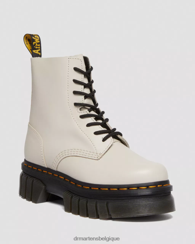 chaussure être Dr. Martens femmes bottines à plateforme en cuir nappa audrick nappa lux gris pavé 6RFZX098