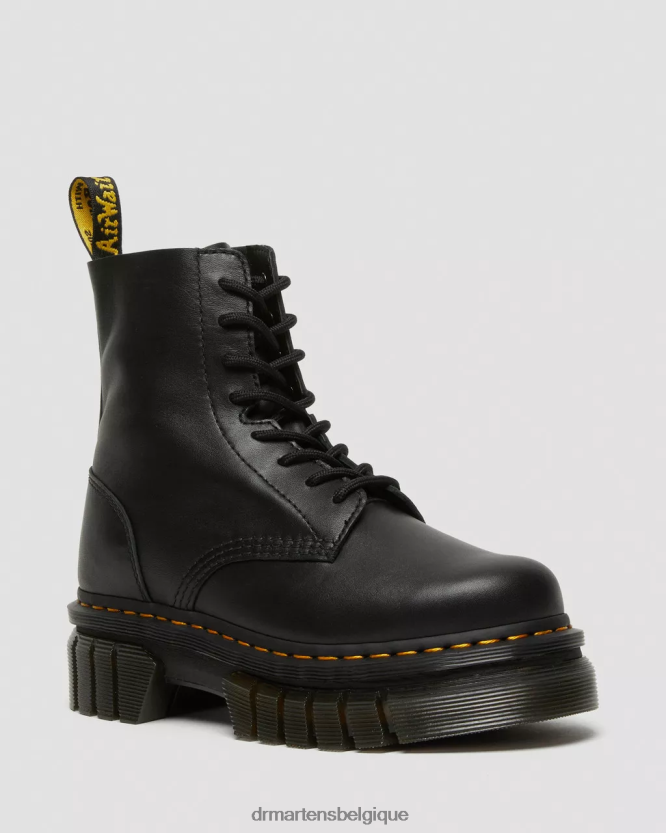 chaussure être Dr. Martens femmes bottines à plateforme en cuir nappa audrick nappa lux noir 6RFZX019