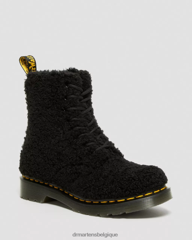 chaussure être Dr. Martens femmes bottes 1460 pascal en peau lainée synthétique noir luxe borg 6RFZX0169