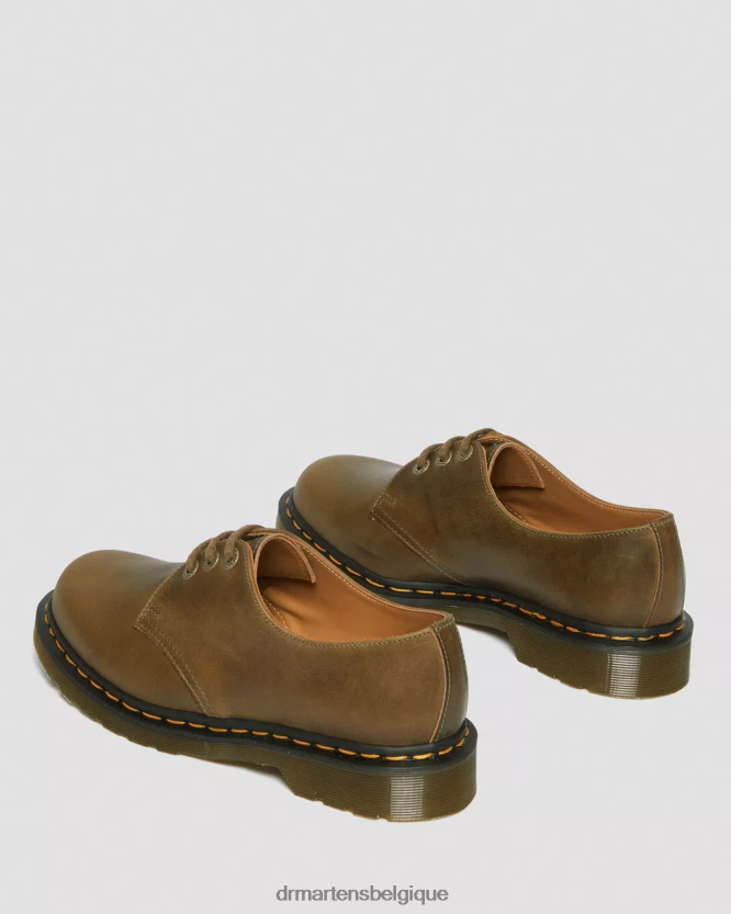 chaussure être Dr. Martens femmes 1461 chaussures richelieu en cuir Denver fabriquées en Angleterre branche d'olivier Denver végétal bronzage 6RFZX0314