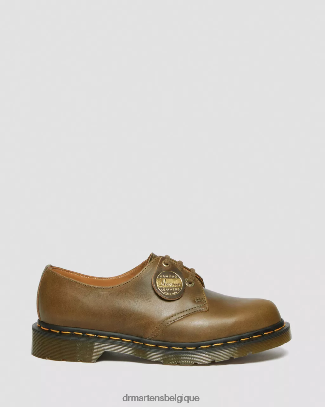 chaussure être Dr. Martens femmes 1461 chaussures richelieu en cuir Denver fabriquées en Angleterre branche d'olivier Denver végétal bronzage 6RFZX0314