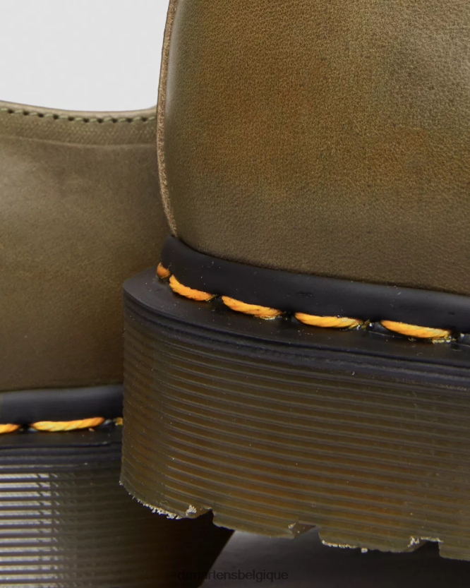 chaussure être Dr. Martens femmes 1461 chaussures richelieu en cuir Denver fabriquées en Angleterre branche d'olivier Denver végétal bronzage 6RFZX0314