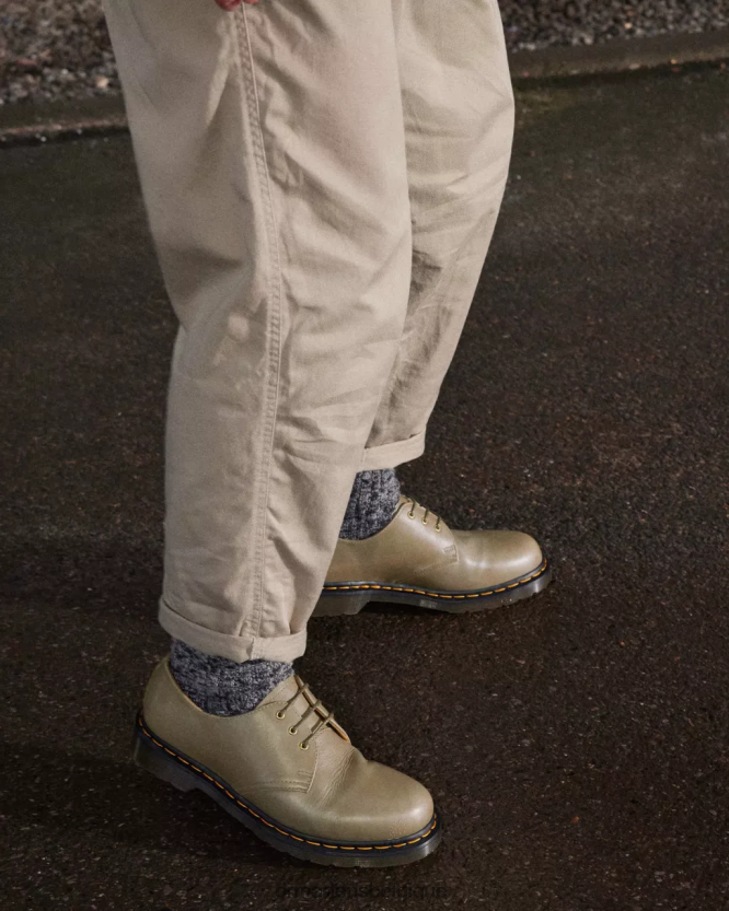 chaussure être Dr. Martens femmes 1461 chaussures richelieu en cuir de Carrare olive de Carrare 6RFZX0292