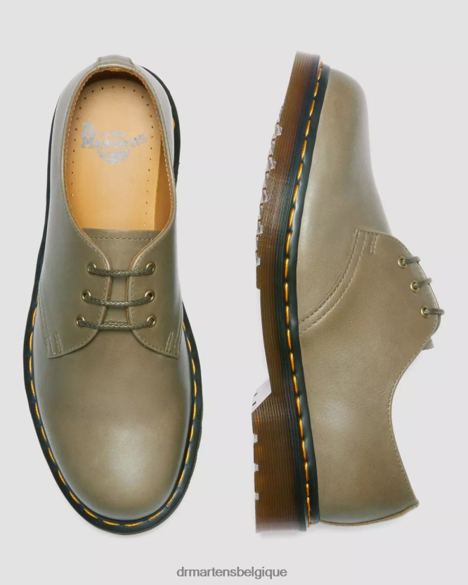 chaussure être Dr. Martens femmes 1461 chaussures richelieu en cuir de Carrare olive de Carrare 6RFZX0292