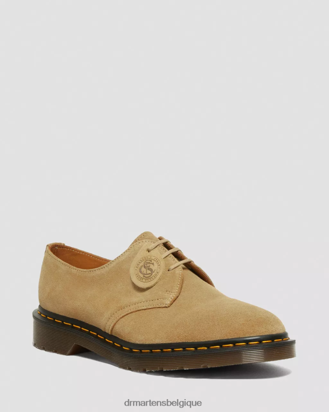 chaussure être Dr. Martens femmes 1461 chaussures richelieu en daim Buck fabriquées en Angleterre daim beige 6RFZX0329
