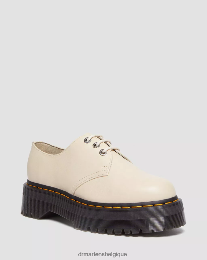 chaussure être Dr. Martens femmes 1461 ii - Chaussures à plateforme en cuir Pisa parchemin beige pise 6RFZX0303
