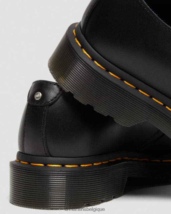 chaussure être Dr. Martens femmes Chaussures richelieu en cuir à double zip 1461 wanama noir 6RFZX0309