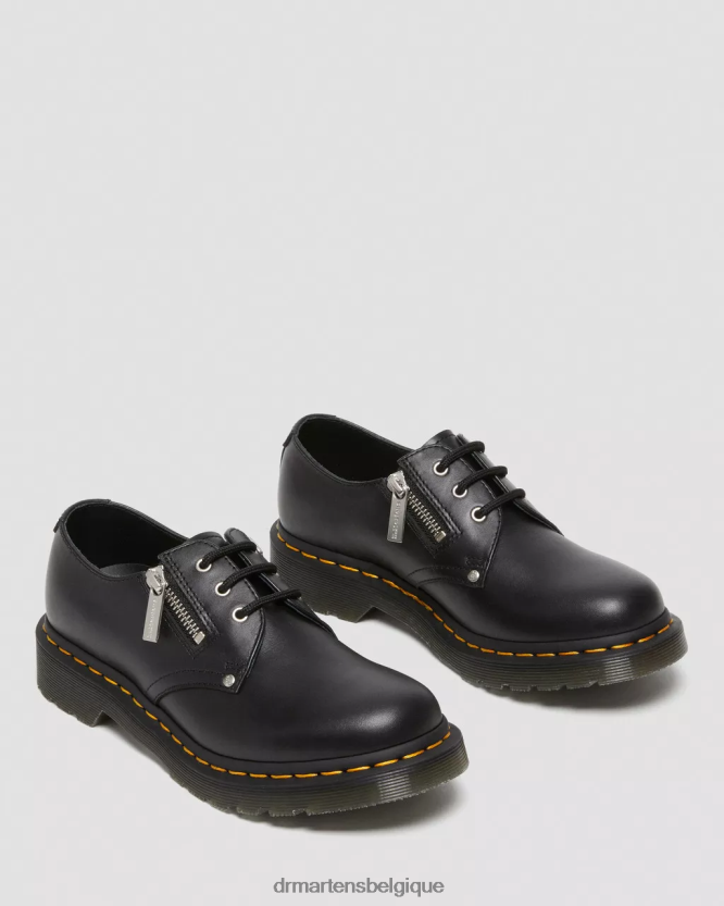 chaussure être Dr. Martens femmes Chaussures richelieu en cuir à double zip 1461 wanama noir 6RFZX0309