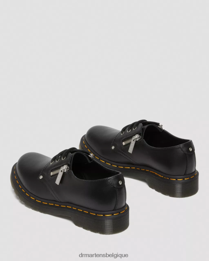 chaussure être Dr. Martens femmes Chaussures richelieu en cuir à double zip 1461 wanama noir 6RFZX0309