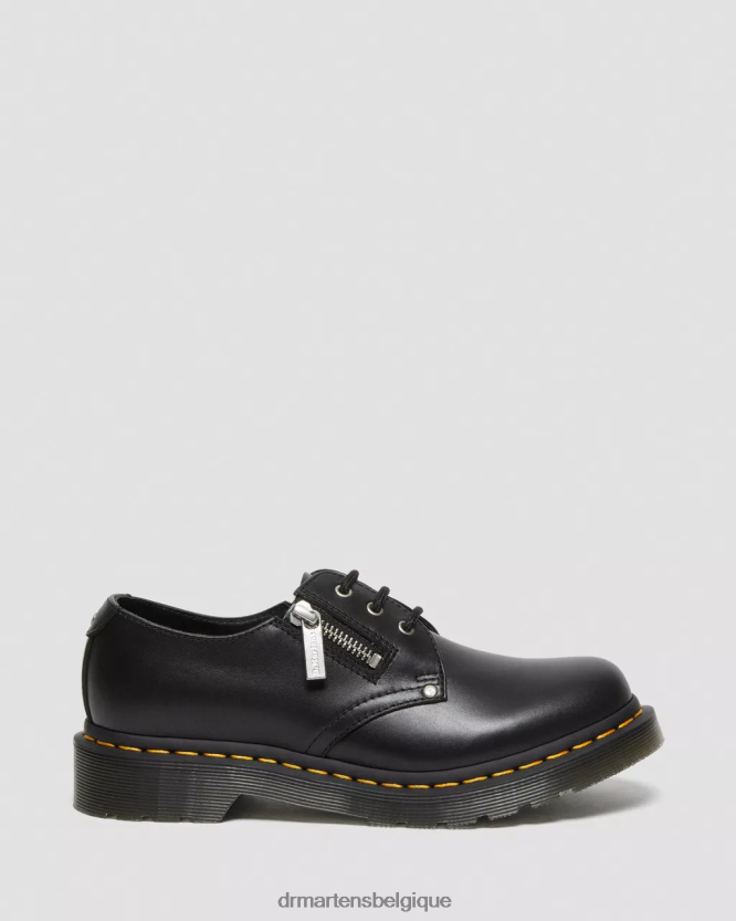 chaussure être Dr. Martens femmes Chaussures richelieu en cuir à double zip 1461 wanama noir 6RFZX0309