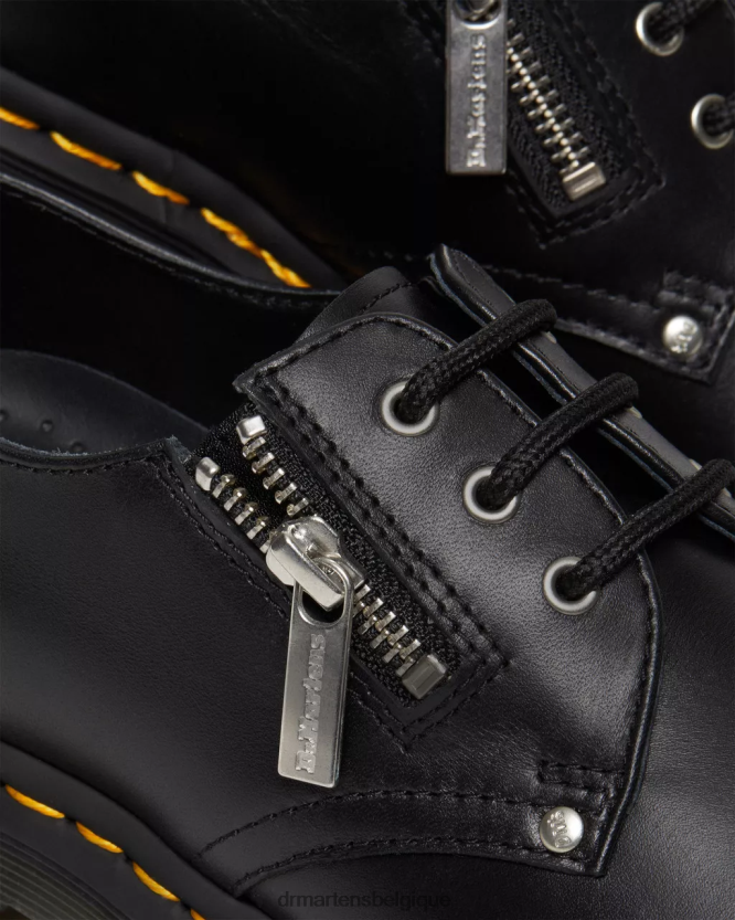 chaussure être Dr. Martens femmes Chaussures richelieu en cuir à double zip 1461 wanama noir 6RFZX0309