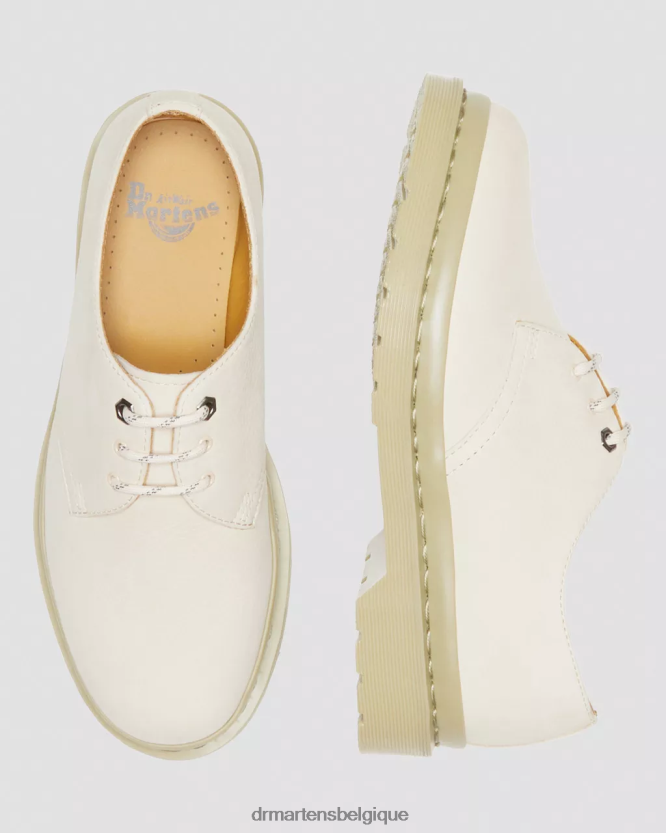 chaussure être Dr. Martens femmes Chaussures richelieu en cuir nubuck mono-fraisé 1461 parchemin beige fraisé nubuck wp 6RFZX0304