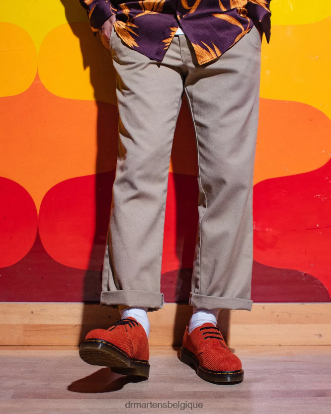 chaussure être Dr. Martens femmes Chaussures richelieu en velours côtelé 1461 velours côtelé duchesse beige 6RFZX0318