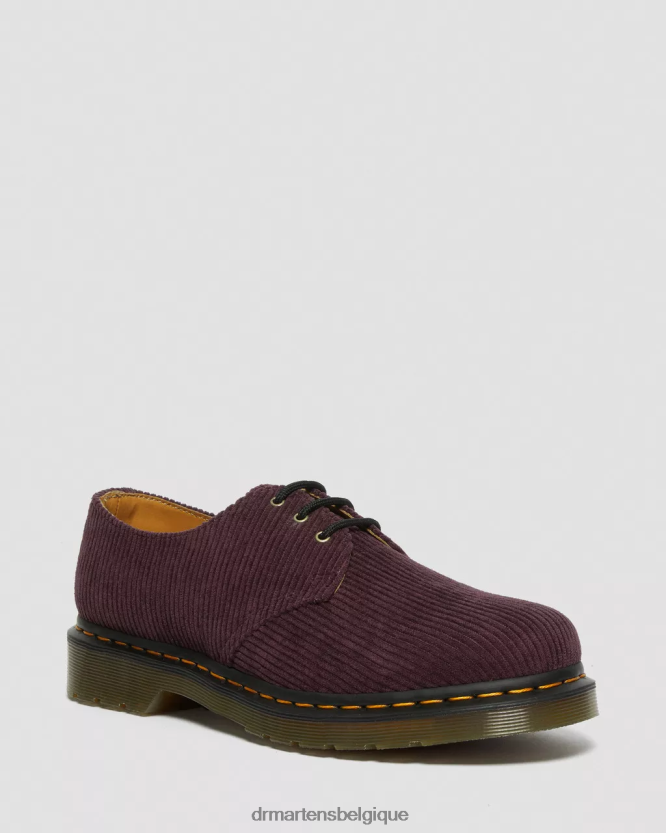 chaussure être Dr. Martens femmes Chaussures richelieu en velours côtelé 1461 velours côtelé duchesse sang de bœuf 6RFZX0313