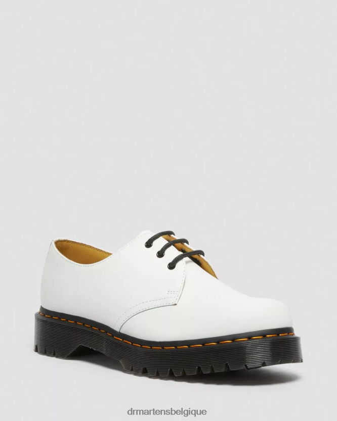 chaussure être Dr. Martens femmes Chaussures richelieu en cuir lisse 1461 bex blanc lisse 6RFZX0235