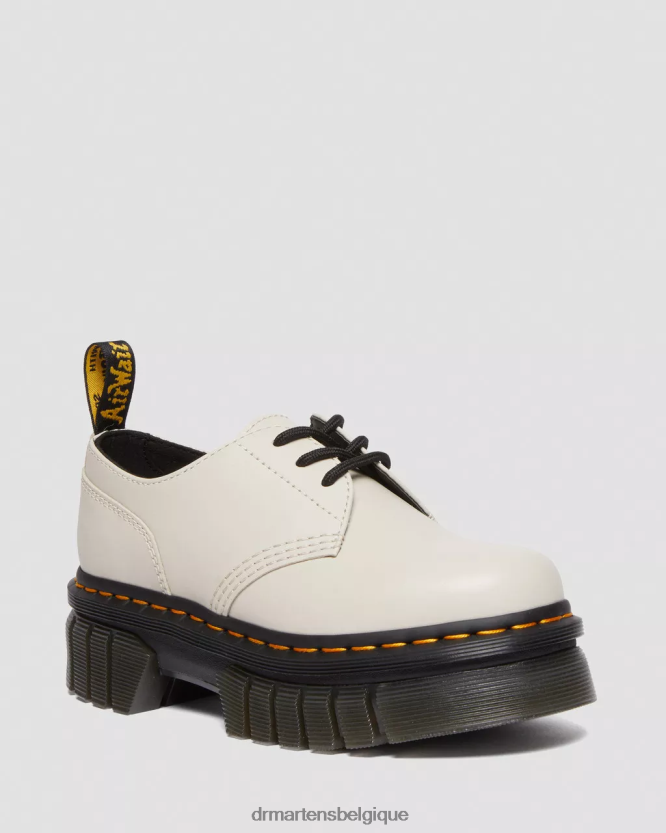 chaussure être Dr. Martens femmes chaussures à plateforme en cuir nappa audrick nappa lux gris pavé 6RFZX0232