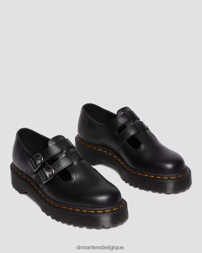chaussure être Dr. Martens femmes Chaussures Mary Jane à plateforme en cuir lisse 8065 ii bex noir lisse 6RFZX0225