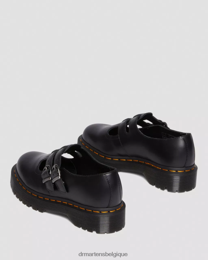 chaussure être Dr. Martens femmes Chaussures Mary Jane à plateforme en cuir lisse 8065 ii bex noir lisse 6RFZX0225