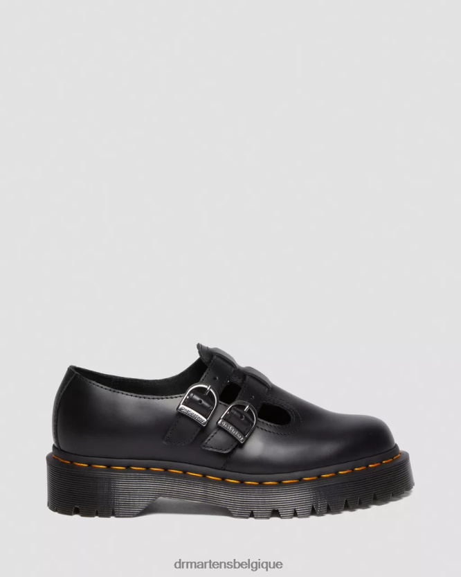 chaussure être Dr. Martens femmes Chaussures Mary Jane à plateforme en cuir lisse 8065 ii bex noir lisse 6RFZX0225