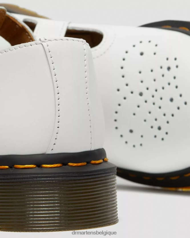 chaussure être Dr. Martens femmes Mary Janes 8065 en cuir lisse blanc lisse 6RFZX0339