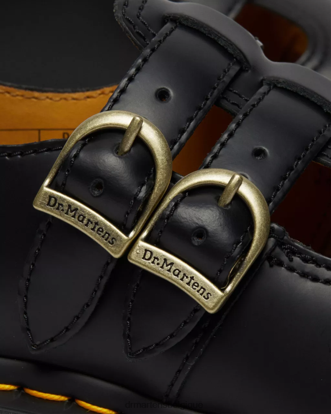 chaussure être Dr. Martens femmes Mary Janes 8065 en cuir lisse noir lisse 6RFZX0337