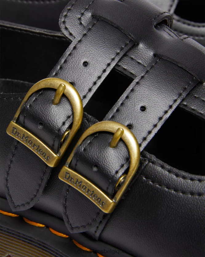 chaussure être Dr. Martens femmes chaussures végétaliennes 8065 felix mary jane Félix noir déteint 6RFZX0336