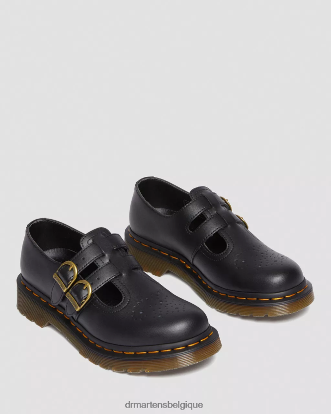 chaussure être Dr. Martens femmes chaussures végétaliennes 8065 felix mary jane Félix noir déteint 6RFZX0336