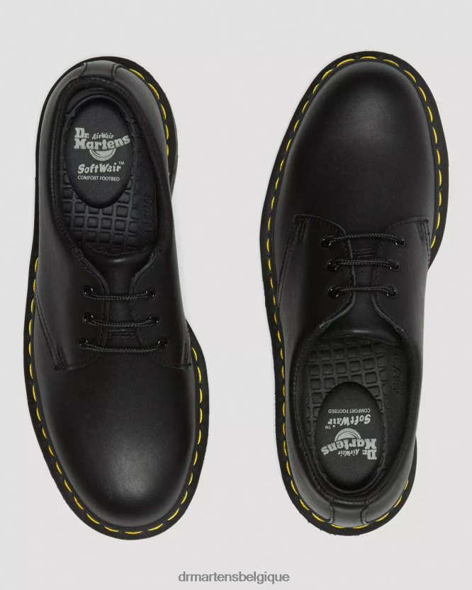 chaussure être Dr. Martens femmes 1461 chaussures richelieu en cuir antidérapantes noir industriel pleine fleur 6RFZX0297