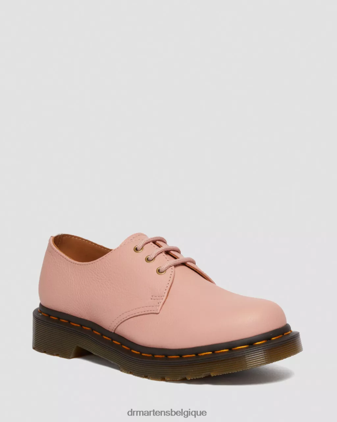 chaussure être Dr. Martens femmes Chaussures richelieu en cuir 1461 Virginia Virginie beige pêche 6RFZX0310