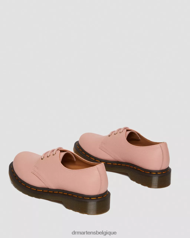 chaussure être Dr. Martens femmes Chaussures richelieu en cuir 1461 Virginia Virginie beige pêche 6RFZX0310