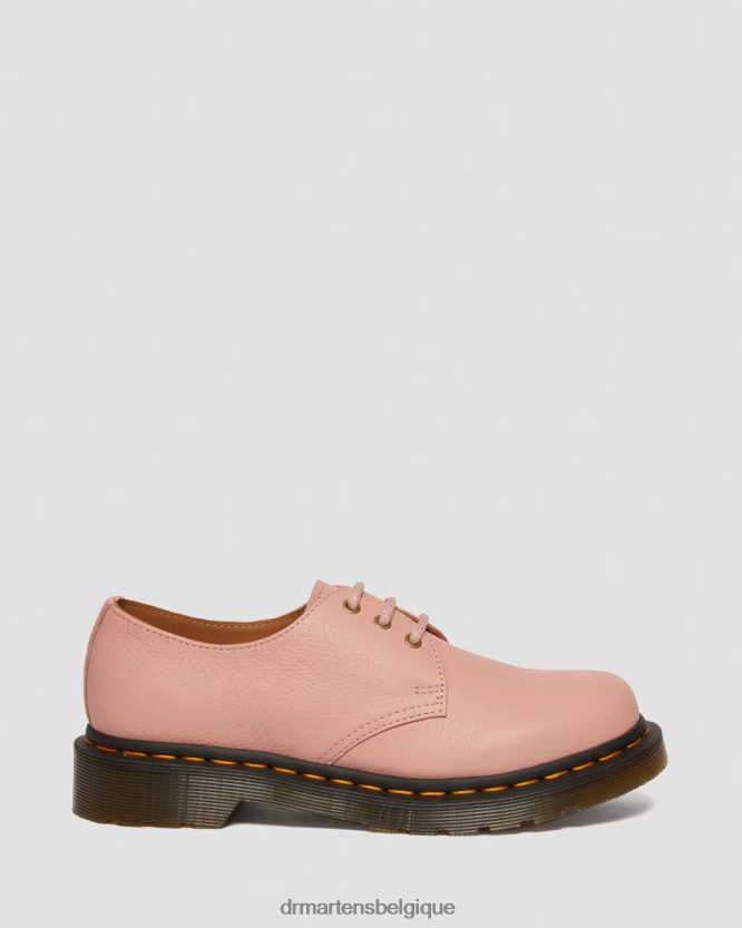 chaussure être Dr. Martens femmes Chaussures richelieu en cuir 1461 Virginia Virginie beige pêche 6RFZX0310