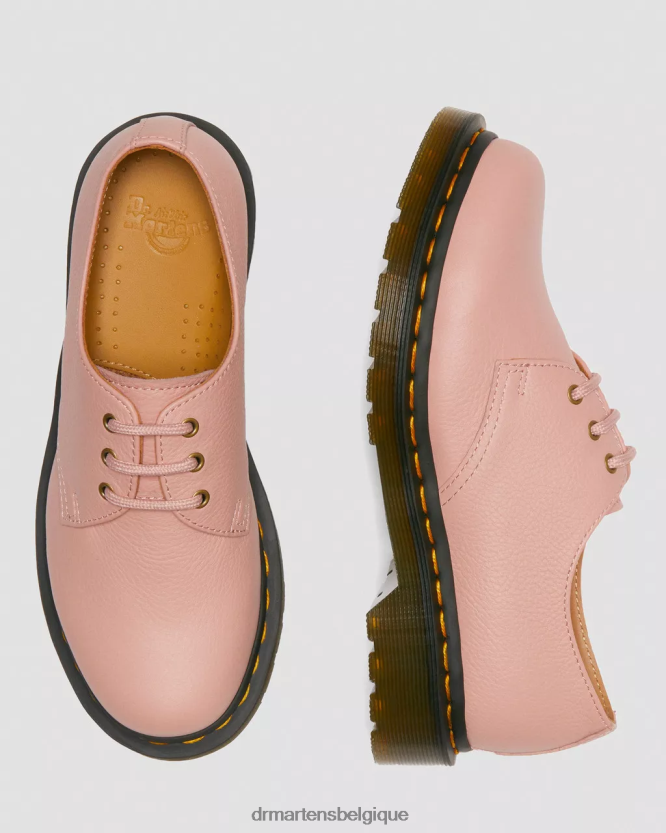 chaussure être Dr. Martens femmes Chaussures richelieu en cuir 1461 Virginia Virginie beige pêche 6RFZX0310